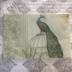 Peacock Vinyl Woven Placemats Set New In Package
